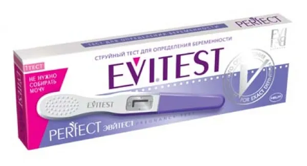 Evitest Perfect Тест на беременность струйный, тест-кассеты, 1 шт.