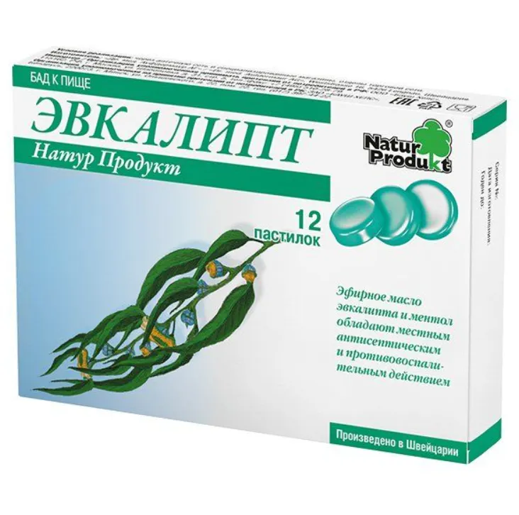 Эвкалипт Натур Продукт, пастилки, 12 шт.