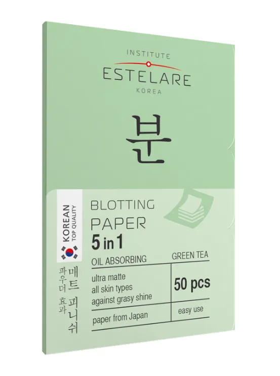 Institute Estelare Ultra Matte Салфетки матирующие 5в1, с зеленым чаем, 50 шт.