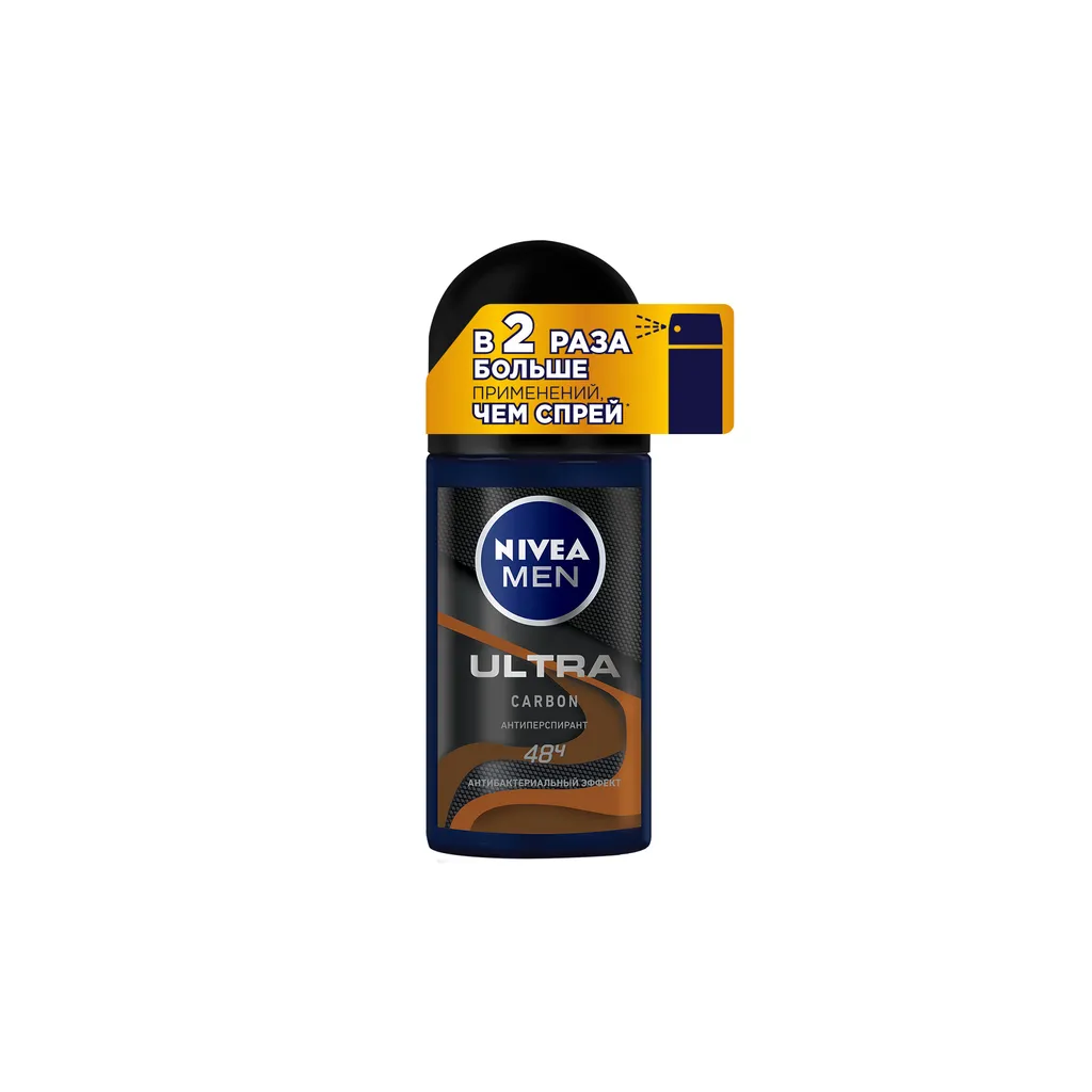 Nivea Men Антиперспирант шариковый Ultra carbon, антибактериальный эффект, 50 мл, 1 шт.