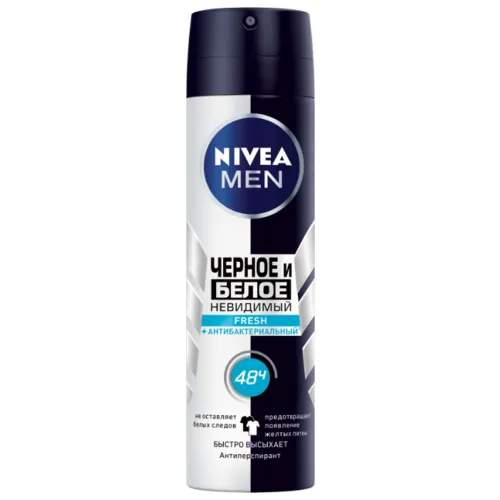 Nivea Men Антиперспирант спрей Невидимый для черного и белого Fresh, спрей, 150 мл, 1 шт.