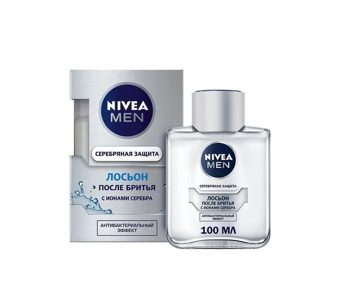 Nivea Men Лосьон после бритья Серебряная защита антибактериальный, лосьон, 100 мл, 1 шт.