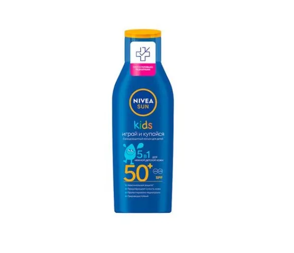 Nivea Sun Kids swim & play Лосьон солнцезащитный детский SPF50+, лосьон детский, 200 мл, 1 шт.