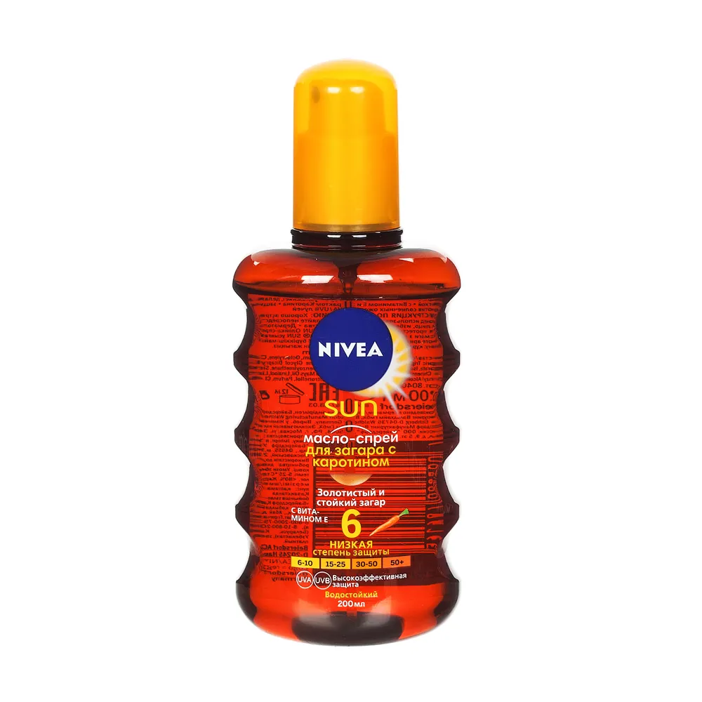 Nivea Sun Масло спрей для загара SPF6, масло, 200 мл, 1 шт.