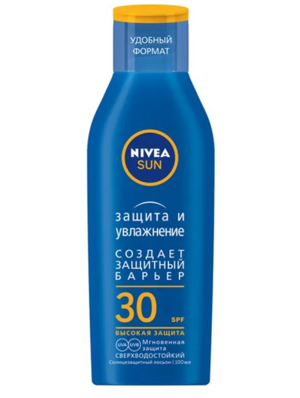 Nivea Sun Защита и увлажнение Лосьон солнцезащитный, spf 30, лосьон, 100 мл, 1 шт.