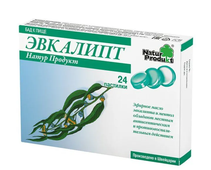 Эвкалипт Натур Продукт, пастилки, 24 шт.