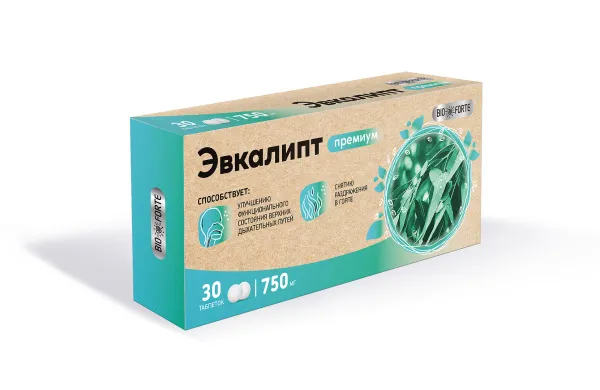 Эвкалипт Премиум BioForte, таблетки для рассасывания, 30 шт.