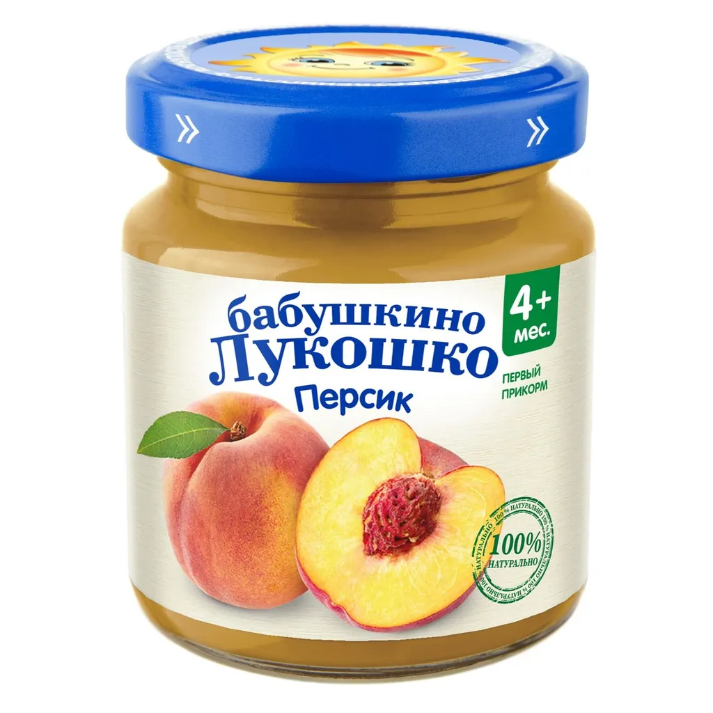 Бабушкино Лукошко Пюре Персик, пюре, 100 г, 1 шт.