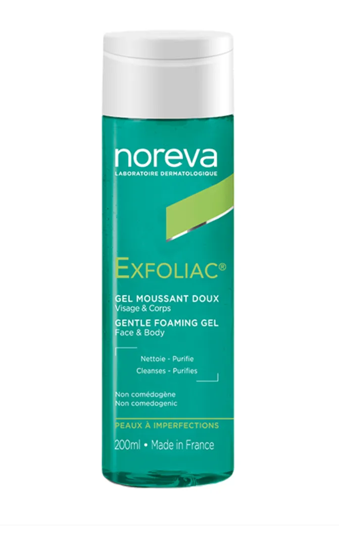 Noreva Exfoliac Мягкий гель для лица и тела, гель для лица и тела, очищающий, 200 мл, 1 шт.