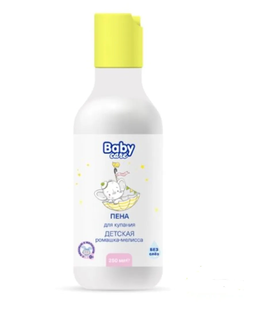 Baby Care Пена для купания 0+мес, пена, с экстрактами ромашки и мелиссы, 250 мл, 1 шт.