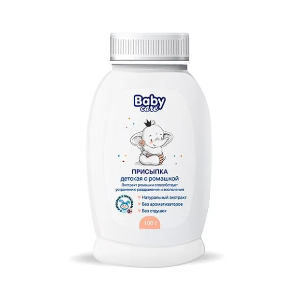 Baby Care присыпка детская с экстрактом ромашки, присыпка для детей, 100 г, 1 шт.