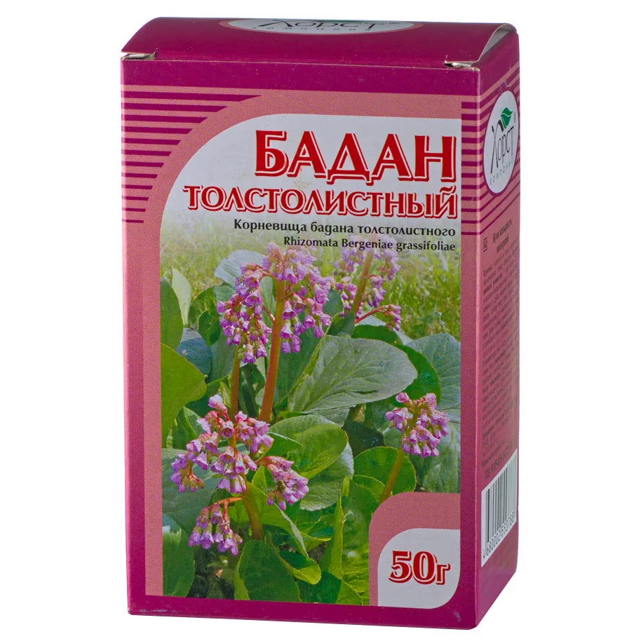 Бадан толстолистный, сырье растительное измельченное, 50 г, 1 шт.