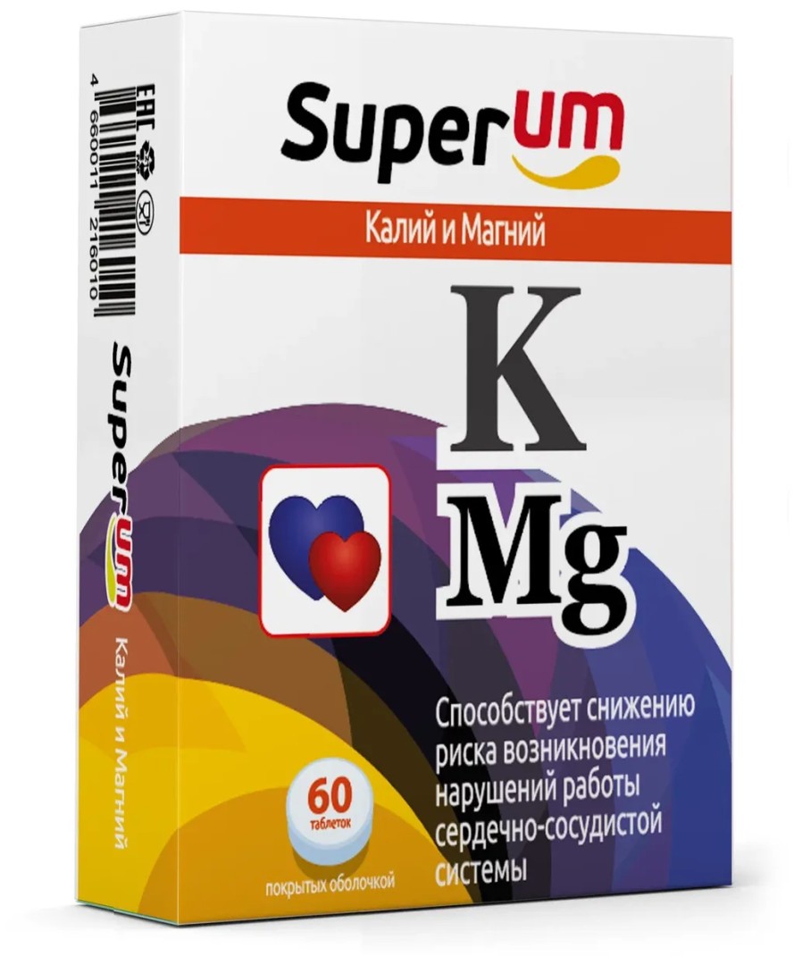 Superum Калий и Магний, таблетки, 60 шт.