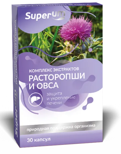 Superum Комплекс экстрактов Расторопши и Овса, капсулы, 30 шт.