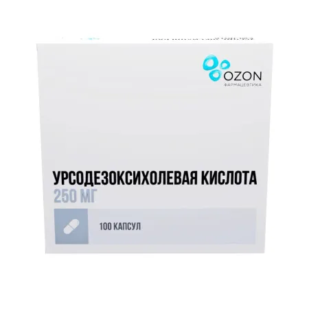 Урсодезоксихолевая кислота, 250 мг, капсулы, 100 шт., Озон