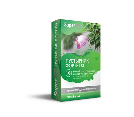 Superum Пустырник Форте D3, 600 мг, таблетки, 30 шт.