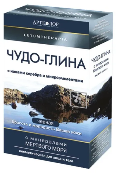 Lutumtherapia Чудо-глина черная косметическая, глина косметическая, с ионами серебра и микроэлементами, 100 г, 1 шт.