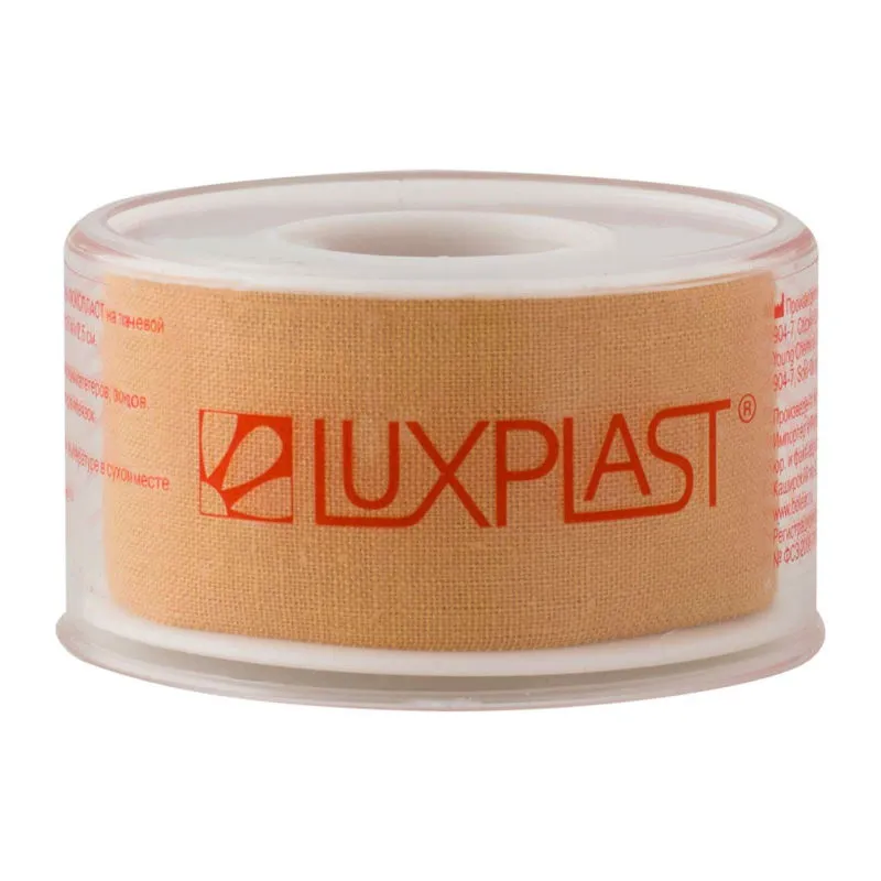 Luxplast Пластырь фиксирующий тканный, 2,5см х 5м, пластырь, 1 шт.