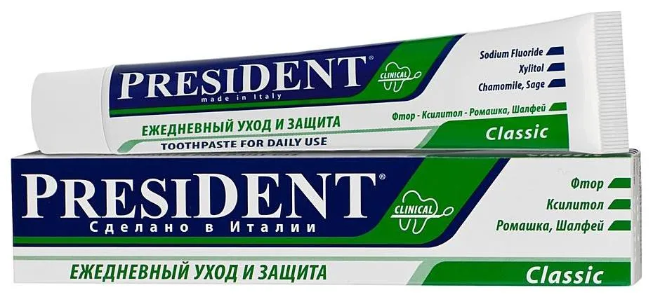 PresiDent Classic зубная паста, паста зубная, 100 мл, 1 шт.