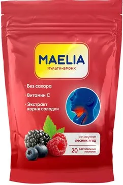 Maelia Мульти-Бронх солодка лесные ягоды, пастилки, 20 шт.