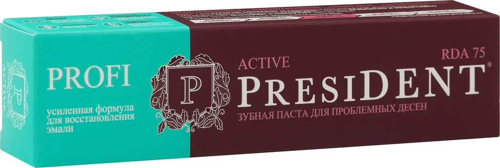 PresiDent Profi Active зубная паста 75 RDA, паста зубная, 100 мл, 1 шт.