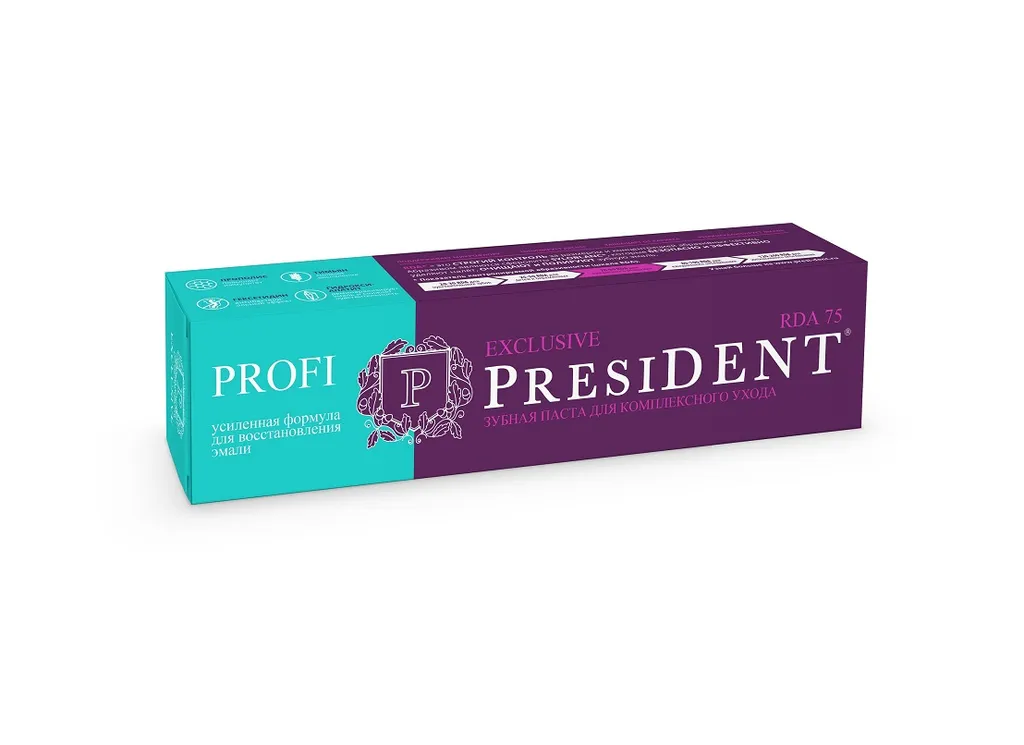 PresiDent Profi Exclusive зубная паста 75 RDA, паста зубная, 100 мл, 1 шт.