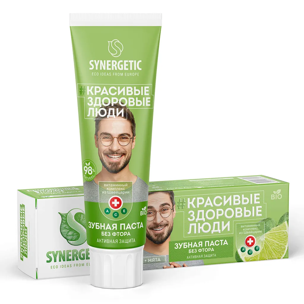 Synergetic Зубная паста Активная защита, паста зубная, 100 г, 1 шт.