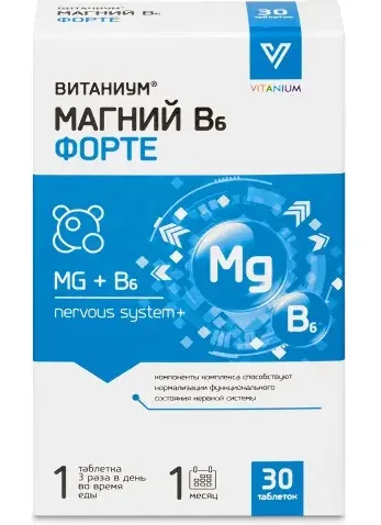 Магний B6 форте Витаниум, таблетки, 30 шт.