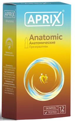 Презервативы Aprix Anatomic, презерватив, анатомической формы, 12 шт.