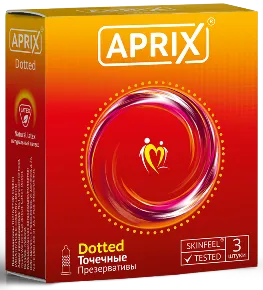 Презервативы Aprix Dotted, презерватив, с точками, 3 шт.