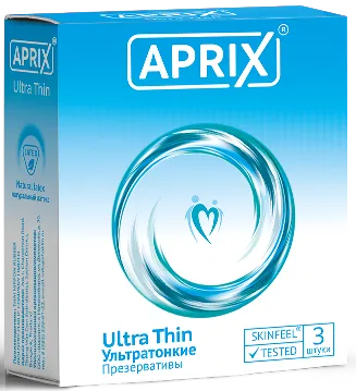 Презервативы Aprix Ultra Thin, презерватив, ультратонкие, 3 шт.