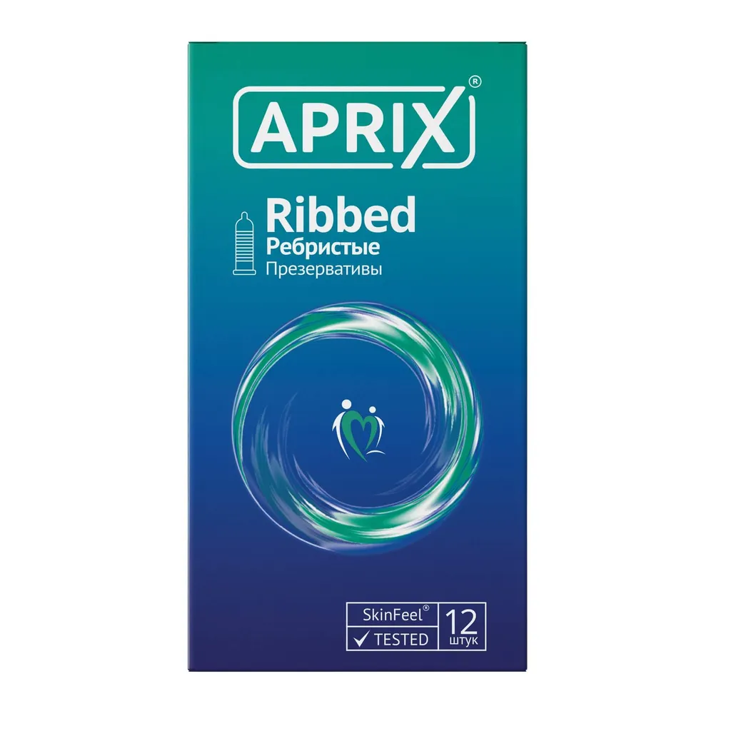 Презервативы Aprix Ribbed, презерватив, ребристые, 12 шт.