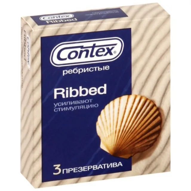 Презервативы Contex Ribbed, презерватив, ребристые, 3 шт.