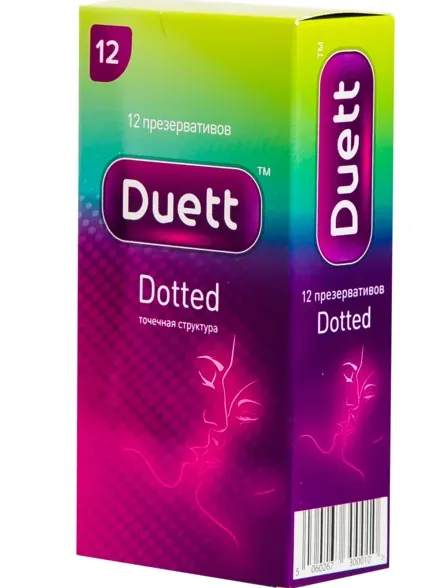 Презервативы Duett Dotted, с точечной структурой, 12 шт.