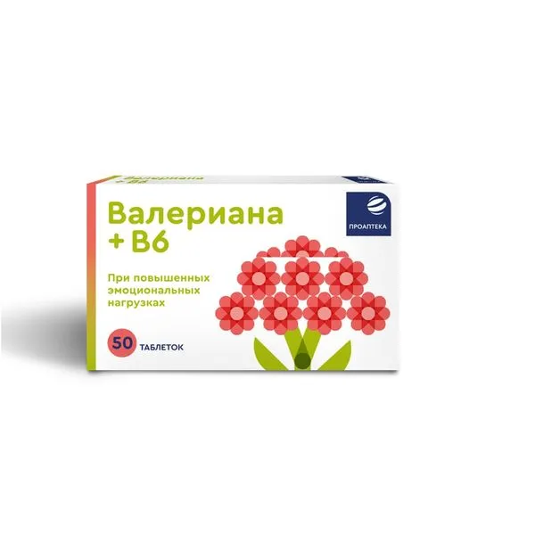 Валериана плюс В6, таблетки, 50 шт.