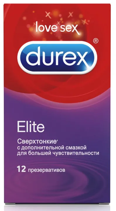 Презервативы Durex Elite, презерватив, гладкие, сверхтонкие, 12 шт.