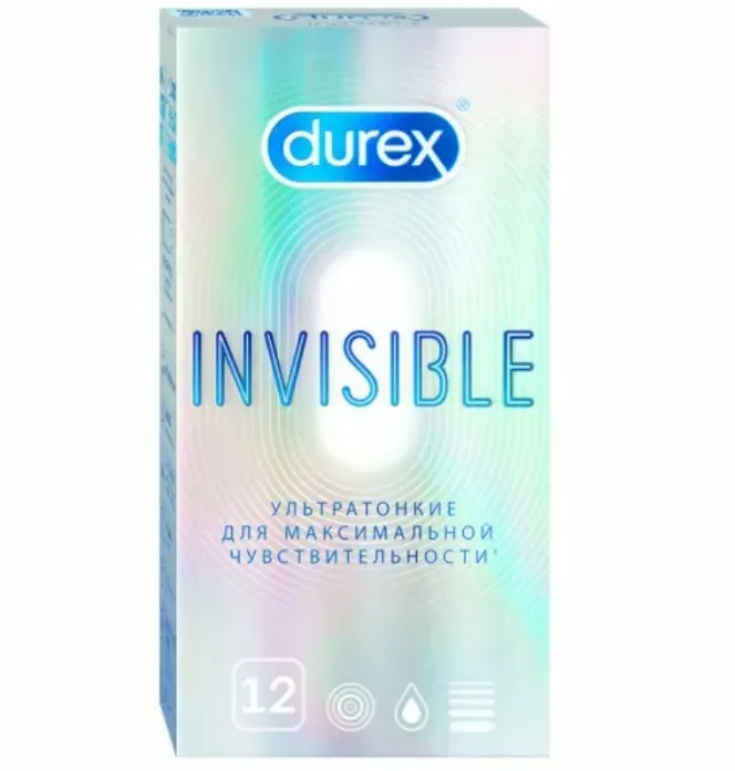 Презервативы Durex Invisible, презерватив, ультратонкие, 12 шт.