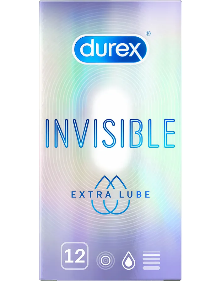 Презервативы Durex Invisible Extra Lube, презерватив, гладкие, 12 шт.