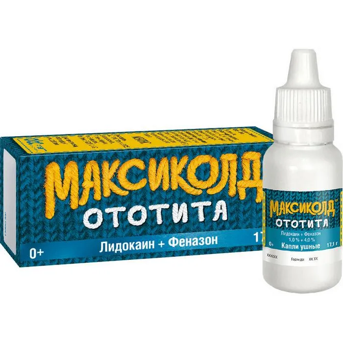 Максиколд Ототита, 1%+4%, капли ушные, 15 мл, 1 шт.