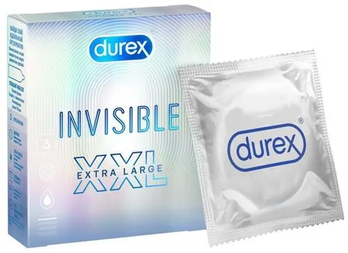 Презервативы Durex Invisible XXL, презерватив, ультратонкие, 3 шт.