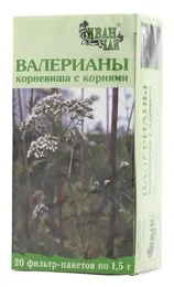 Валерианы корневища с корнями, сырье растительное измельченное, 1.5 г, 20 шт.