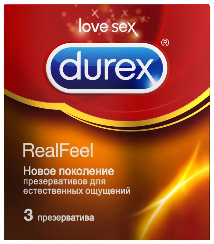 Презервативы Durex Real Feel, презерватив, анатомической формы, 3 шт.