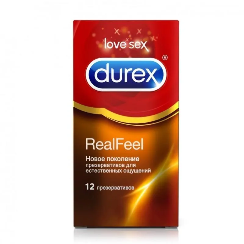 Презервативы Durex Real Feel, презерватив, анатомической формы, 12 шт.