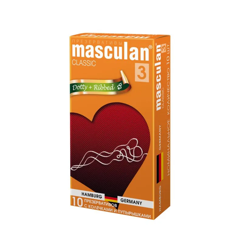 Презервативы Masculan Classic 3, презерватив, с колечками и пупырышками, 10 шт.