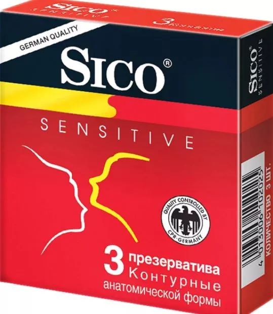 Презервативы Sico Sensitive, презерватив, анатомической формы, 3 шт.