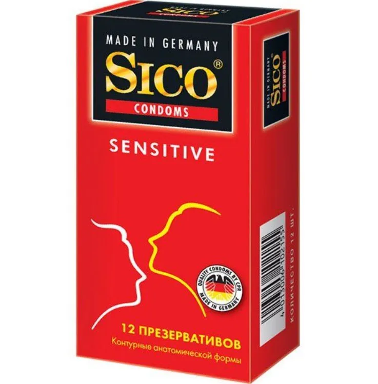 Презервативы Sico Sensitive, презерватив, анатомической формы, 12 шт.