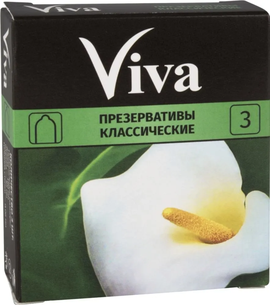 Презервативы Viva, презерватив, классический, 3 шт.