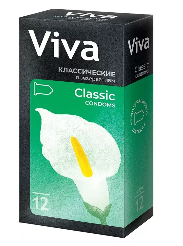 Презервативы Viva, презерватив, классический, 12 шт.