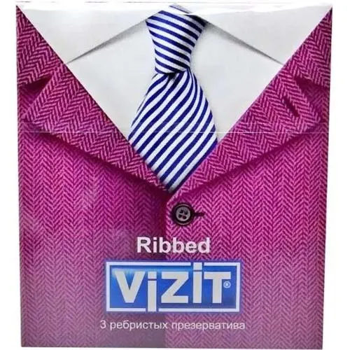 Презервативы Vizit Ribbed, презерватив, ребристые, 3 шт.