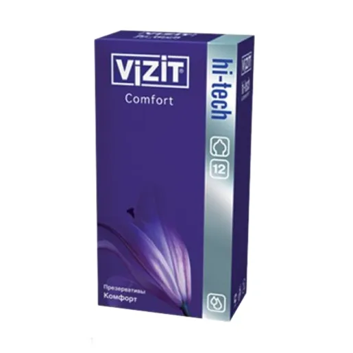 Презервативы Vizit Hi-Tech Comfort, презерватив, 12 шт.